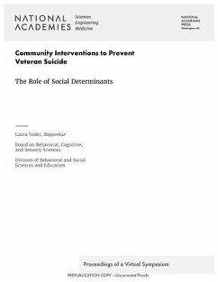 Community Interventions to Prevent Veteran Suicide - National Academies of Sciences Engineering and Medicine; Division of Behavioral and Social Sciences and Education; Board on Behavioral Cognitive and Sensory Sciences