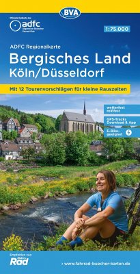 ADFC-Regionalkarte Bergisches Land Köln/Düsseldorf 1:75.000, reiß- und wetterfest, GPS-Tracks Download