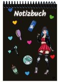 A 4 Notizblock Manga Enora, schwarz, liniert