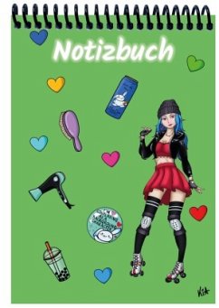 Cover A 5 Notizblock Manga Enora, grün, kariert