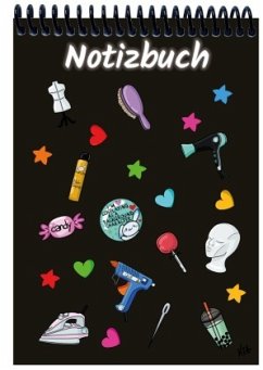 A 5 Notizblock Manga Items, schwarz, liniert