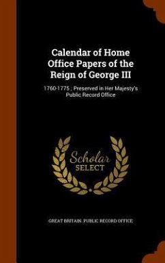 Cover Calendar of Home Office Papers of the Reign of George III