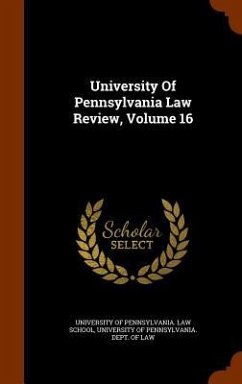 Cover University Of Pennsylvania Law Review, Volume 16