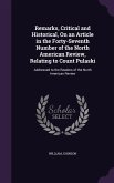 Remarks, Critical and Historical, On an Article in the Forty-Seventh Number of the North American Review, Relating to Count Pulaski: Addressed to the