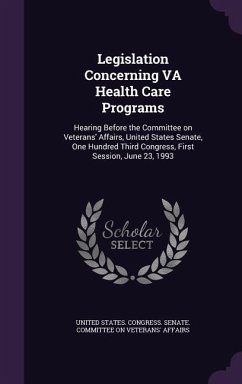 Legislation Concerning VA Health Care Programs: Hearing Before the Committee on Veterans' Affairs, United States Senate, One Hundred Third Congress, F