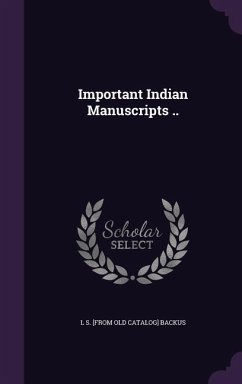 Cover Important Indian Manuscripts ..