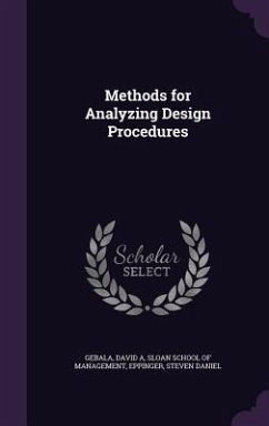Methods for Analyzing Design Procedures - Gebala, David A.; Eppinger, Steven Daniel