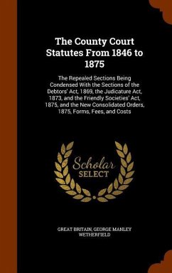 The County Court Statutes From 1846 to 1875: The Repealed Sections Being Condensed With the Sections of the Debtors' Act, 1869, the Judicature Act, 18 - Britain, Great; Wetherfield, George Manley