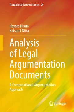 Analysis of Legal Argumentation Documents (eBook, PDF) - Hirata, Hayato; Nitta, Katsumi