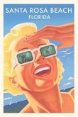 Vintage Journal Santa Rosa Beach Travel Poster