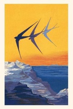 Vintage Journal Three Swallows over the Sea