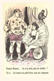 Vintage Journal French Cartoon with Dancer and Strongman
