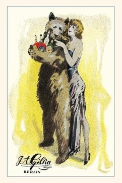Vintage Journal Woman with Bear Carrying Liquor Bottles