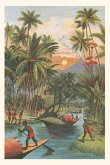 Vintage Journal Tropical Paradise with Volcano