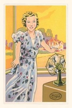 Vintage Journal English Woman with Electric Fan