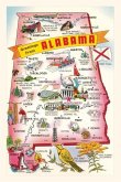 Vintage Journal Map of Alabama Attractions