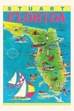 Vintage Journal Stuart, Florida, Map with Attractions
