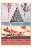 Vintage Journal Merry Christmas from Florida, Festive Umbrella