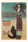 Vintage Journal Fashionable Woman with Cat on Beach