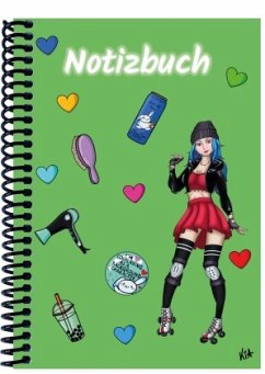 A 4 Notizbuch Manga Enora, grün, liniert