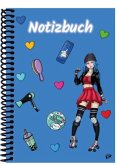 A 4 Notizbuch Manga Enora, blau, blanko