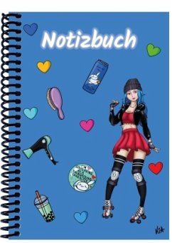 A 4 Notizbuch Manga Enora, blau, blanko