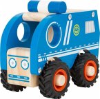 Small foot 11077 - Polizeifahrzeug, blau, play & learn, Holz, 13x7x10cm