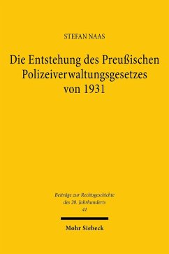Cover Die Entstehung des Preußischen Polizeiverwaltungsgesetzes von 1931 (eBook, PDF)