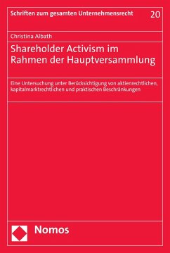 Shareholder Activism im Rahmen der Hauptversammlung (eBook, PDF) - Albath, Christina
