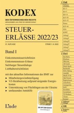 KODEX Steuer-Erlässe 2022/23, Band I - Schilcher, Michael