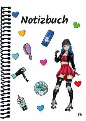 A 4 Notizbuch Manga Enora, weiß, kariert A 4 Notizbuch Manga Enora, weiß, kariert