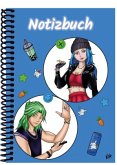 A 5 Notizbuch Manga Quinn und Enora, blau, liniert