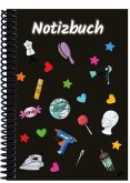 A 5 Notizbuch Manga Items, schwarz, liniert