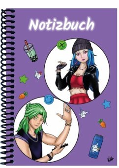 A 5 Notizbuch Manga Quinn und Enora, lila, liniert