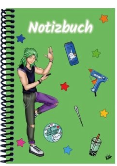 Cover A 4 Notizbuch Manga Quinn, grün, blanko