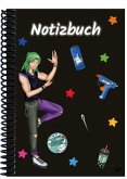 A 4 Notizbuch Manga Quinn, schwarz, kariert