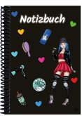 A 4 Notizbuch Manga Enora, schwarz, kariert
