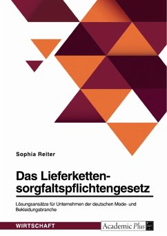 Das Lieferkettensorgfaltspflichtengesetz. Lösungsansätze für Unternehmen der deutschen Mode- und Bekleidungsbranche (eBook, PDF)