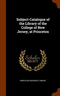 Cover Subject-Catalogue of the Library of the College of New Jersey, at Princeton