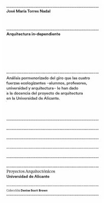 Arquitectura in-dependiente : análisis pormenorizado del giro que las cuatro fuerzas ecologizantes, alumnos, profesores, universidad y arquitectura, le han dado a la docencia del proyecto de arquitectura en la Universidad de Alicante - Torres Nadal, José María