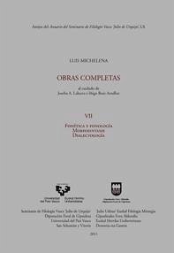 Fonética y fonología : morfosintaxis, dialectología - Mitxelena Elissalt, Koldo; Mitxelena, Luis; Lakarra Andrinua, Joseba Andoni; Ruiz Arzalluz, Iñigo