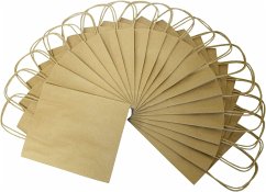 Folia Papiertüten M, Geschenktüten 125g/m² Kraftpapier 20 Stück, 18x21x8cm, natur