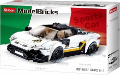 Sluban M38-B0957 - Model Bricks, SportsCar, Italienischer Sportwagen, weiß, Bausatz, Klemmbausteine