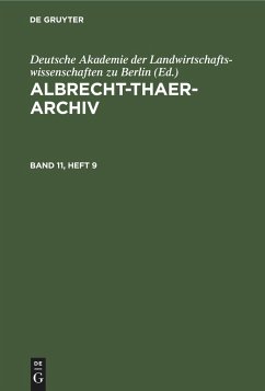 Albrecht-Thaer-Archiv. Band 11, Heft 9