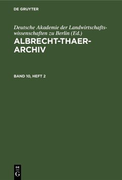 Cover Albrecht-Thaer-Archiv. Band 10, Heft 2