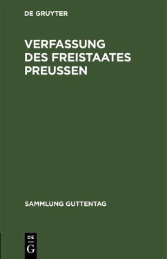 Cover Verfassung des Freistaates Preußen