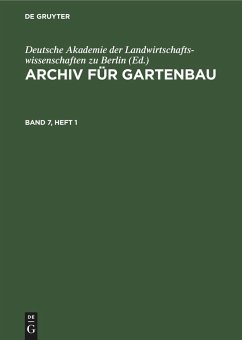 Archiv für Gartenbau. Band 7, Heft 1