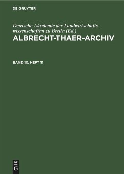 Albrecht-Thaer-Archiv. Band 10, Heft 11