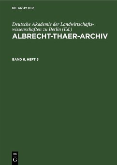 Cover Albrecht-Thaer-Archiv. Band 6, Heft 5