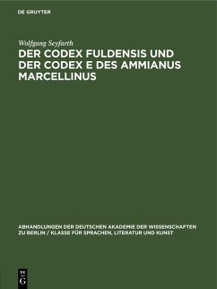 Cover Der Codex Fuldensis und der Codex E des Ammianus Marcellinus